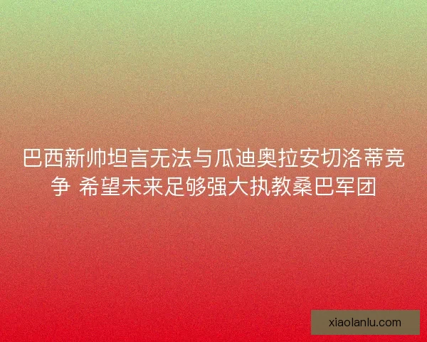 巴西新帅坦言无法与瓜迪奥拉安切洛蒂竞争 希望未来足够强大执教桑巴军团